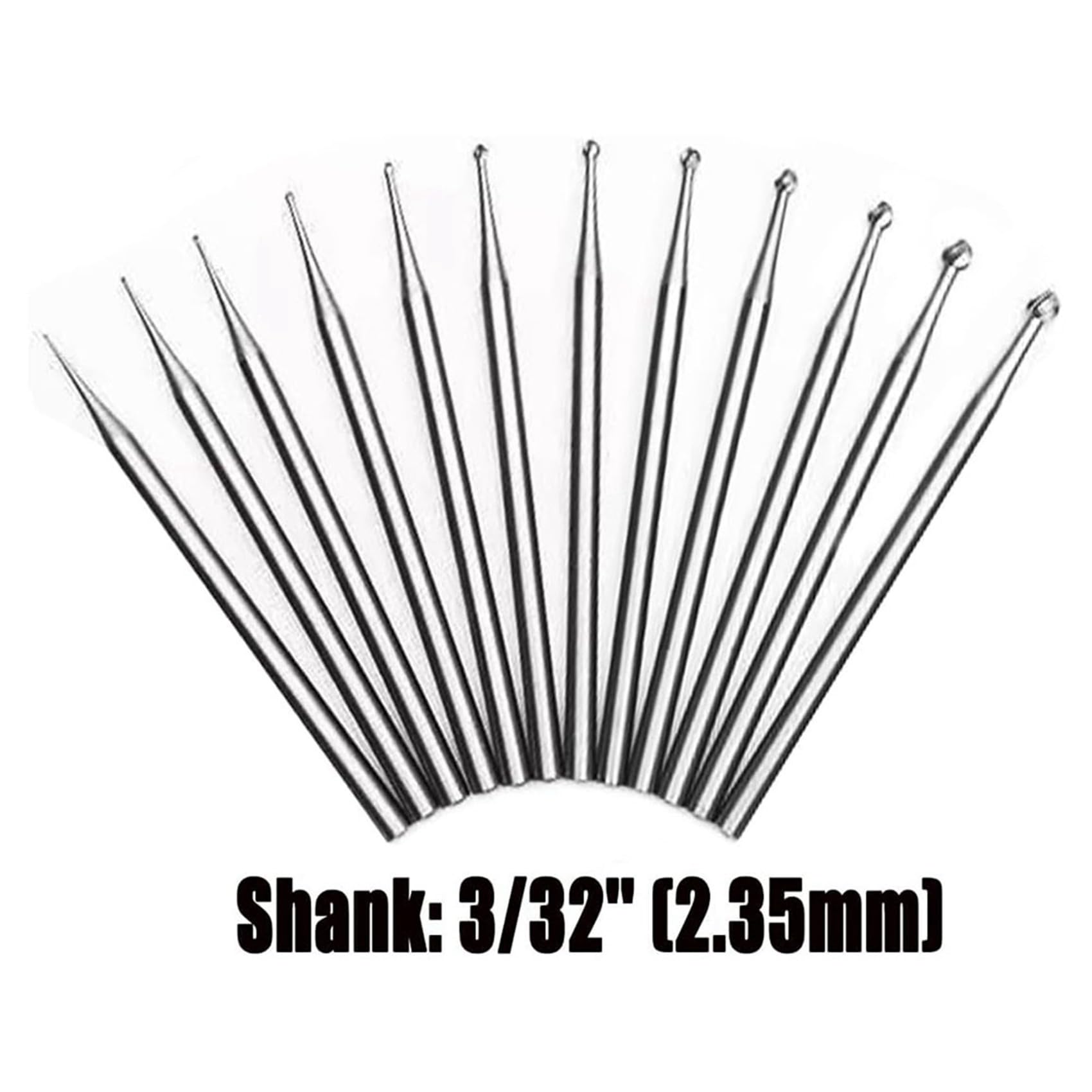 Owaefuqoir 24Pcs Round Shape Ball Burr Set - 3/32Inch Shank Jewelry Making Burs Round Ball Shape Engraving Bits - Image 4