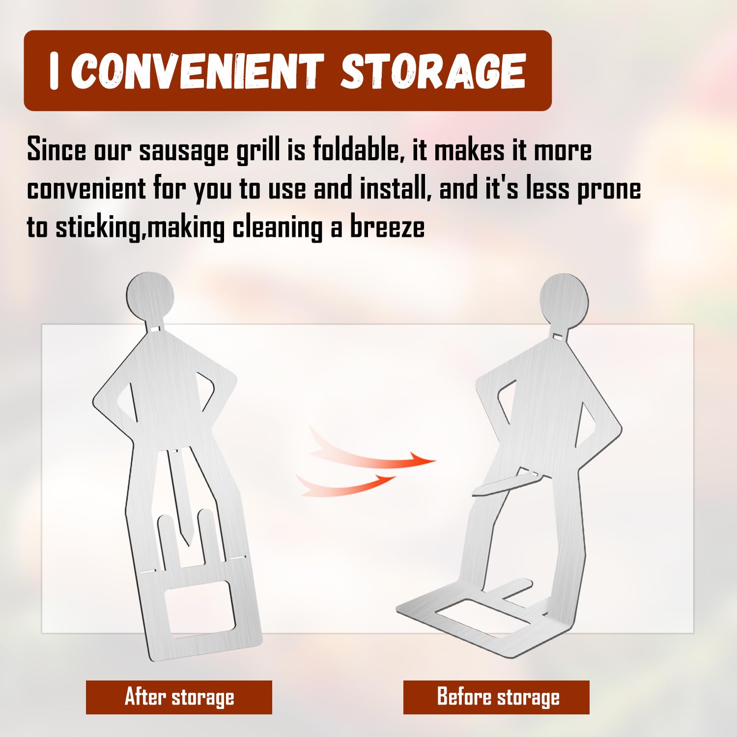 Wvu & Wvo 4 Stück Grillwursthalter Aus Edelstahl, Kreativer Stehender Mann Wurst Grillständer, Grill Zubehör für Gasgrill, Hot Dog BBQ Tools Für Outdoor Camping Kochzubehör