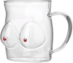 DUDNJC Caneca criativa engraçada copo de vinho, 480 ml copo de vanguarda novidade transparente com alça, copo de coquetel de suco de cerveja, presente de dia dos namorados, copo de bebida novidade para festa noturna de bar KTV