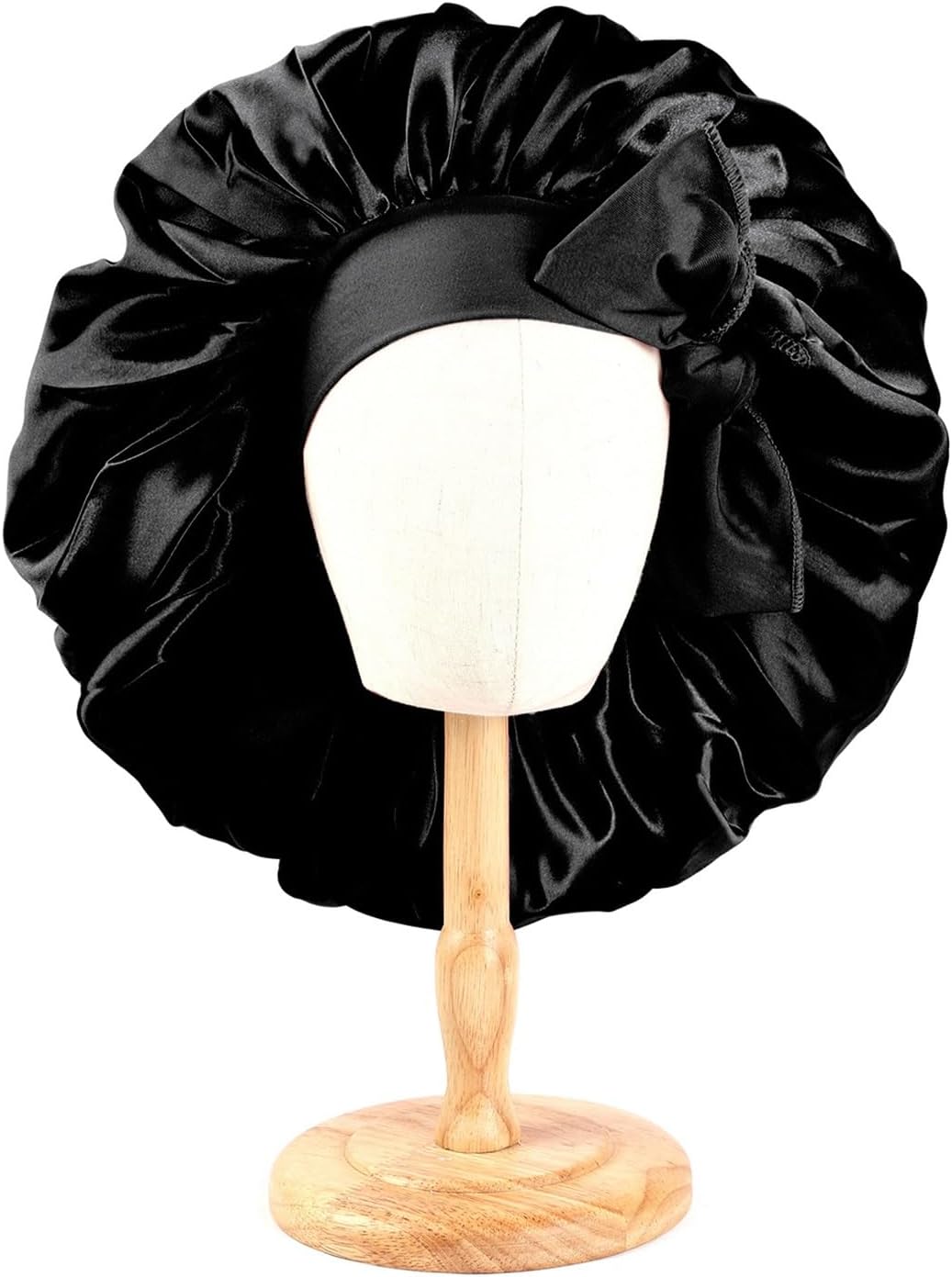 ナイトキャップ 女性用ホームハット特大ストラップ付きナイトキャップリボンラウンドハット ツヤ髪 就寝用 産後用 (色 : 2, Si