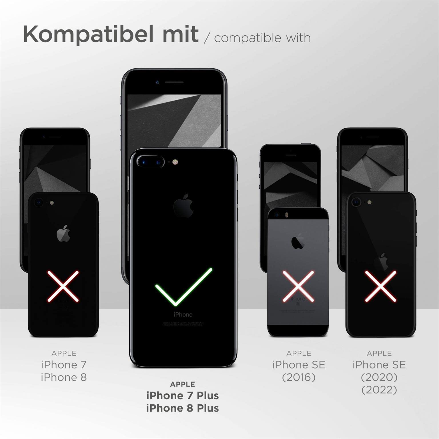 MoEx Custodia a Portafoglio per iPhone 7 Plus/iPhone 8 Plus, Custodia