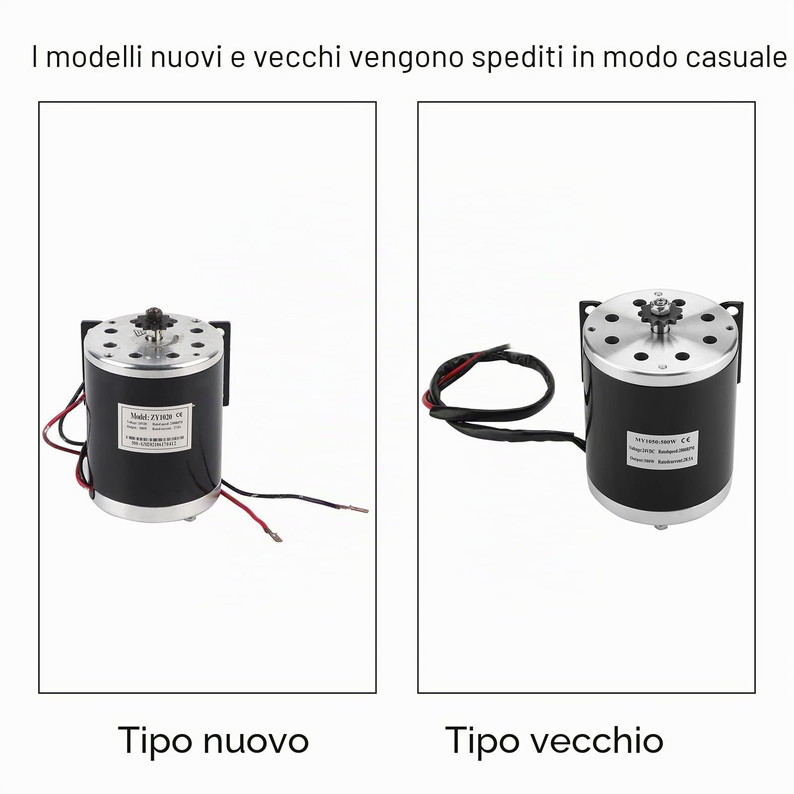 Motore Elettrico DC 24V 500W per Scooter Elettrico, Motore a Spazzole ad Alte Prestazioni, 2500 Giri/min, per Quad e Go-Kart