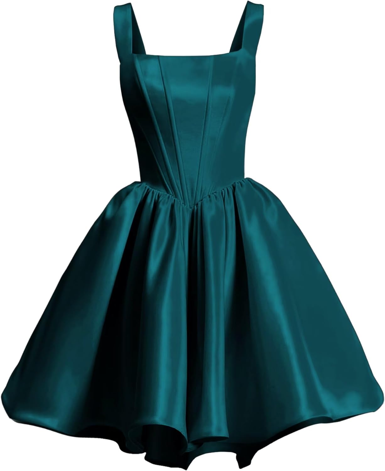 Yexinbridal Satin Homecoming Dresses for Teens 2025 Pockets Spaghetti Straps Square Neck A-line Short Prom Dresses