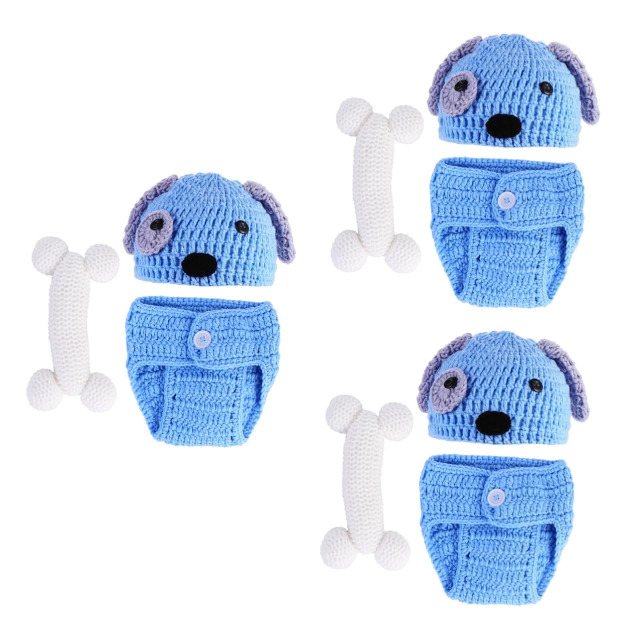 POPETPOP Ropa Tejida Mano Para Fotografía De Recién Nacidos Con Sombrero Pantalones Cortos Y Accesorio De Diseño De Perrito Para Sesiones Fotográficas De Días