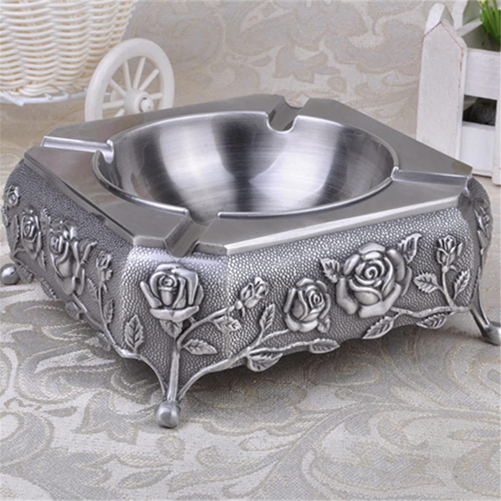 Ashtray,Creative European-Style Retro Ashtray, Home Coffee Table, countertop, Hotel Table Ashtray-Large Square
