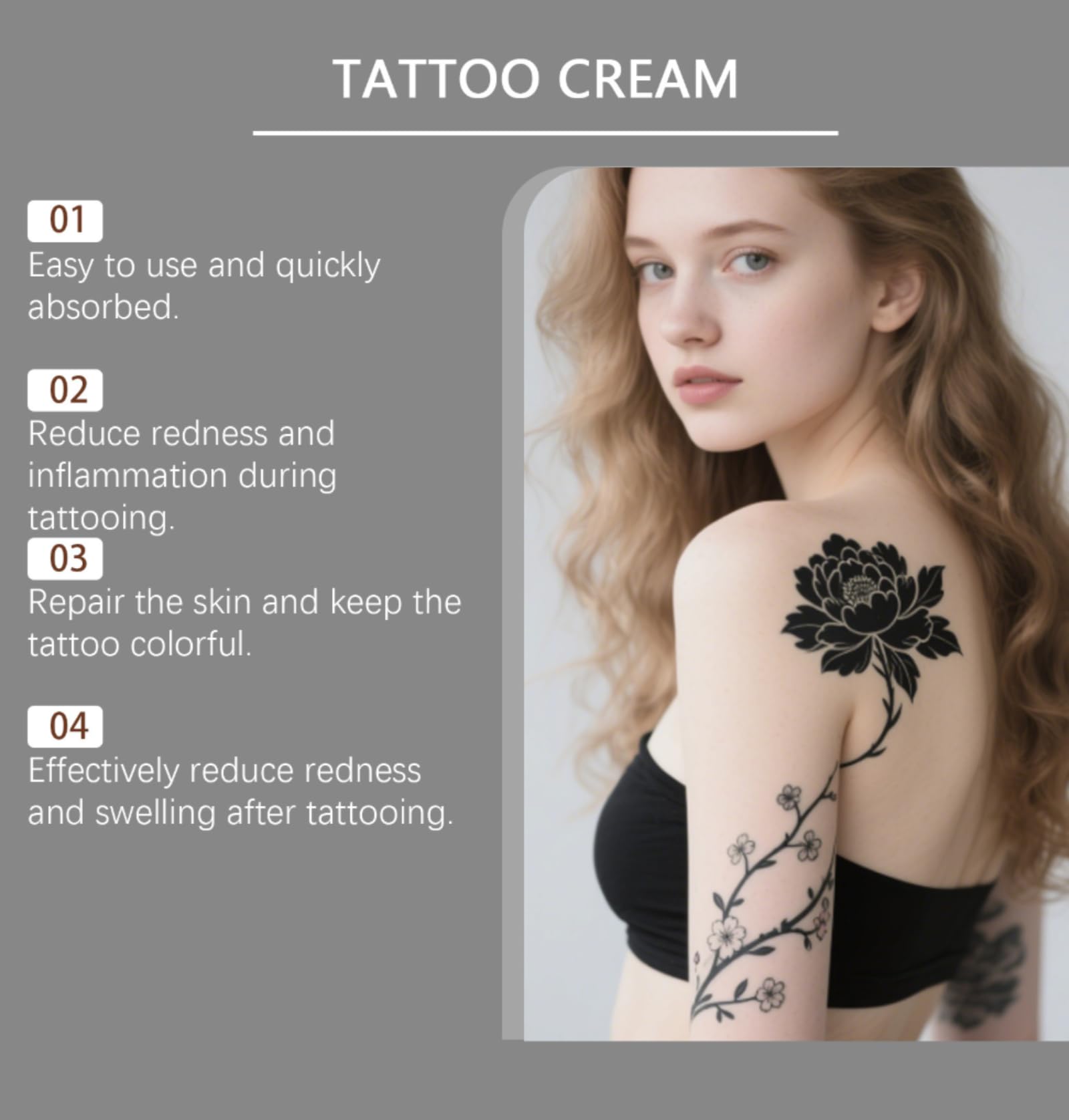 Beruhigende Tätowiercreme, Betäubungscreme für Tattoos,