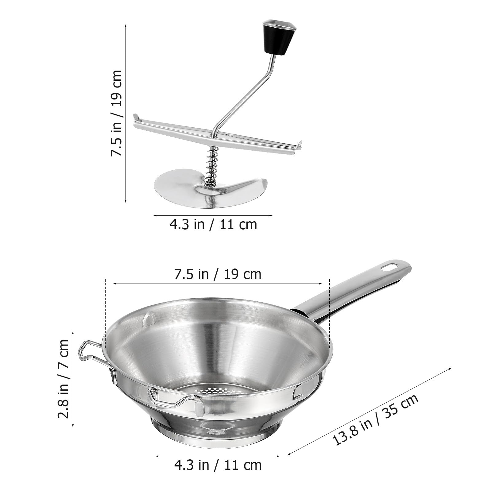 jojofuny Schiacciapatate e Design Ergonomico Resistente Manuale in Inossidabile per Preparare Purè di Funzionamento Semplice