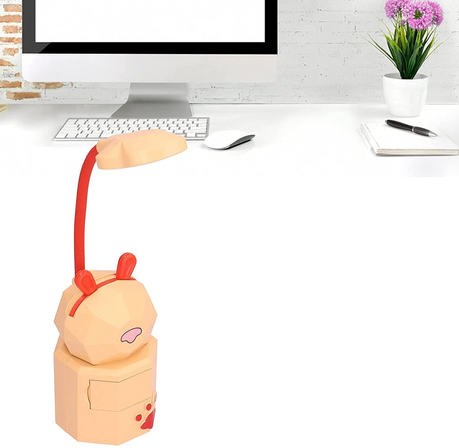 Klemmleuchte Schreibtischlampe USB-Schreibtischlampe, Frei Biegbar, Niedliche Wiederaufladbare Schreibtischlampe Mit Telefonhalterfunktion Für Arbeitszimmer, Familie, Studentenbüro Leselampe Klemmlamp