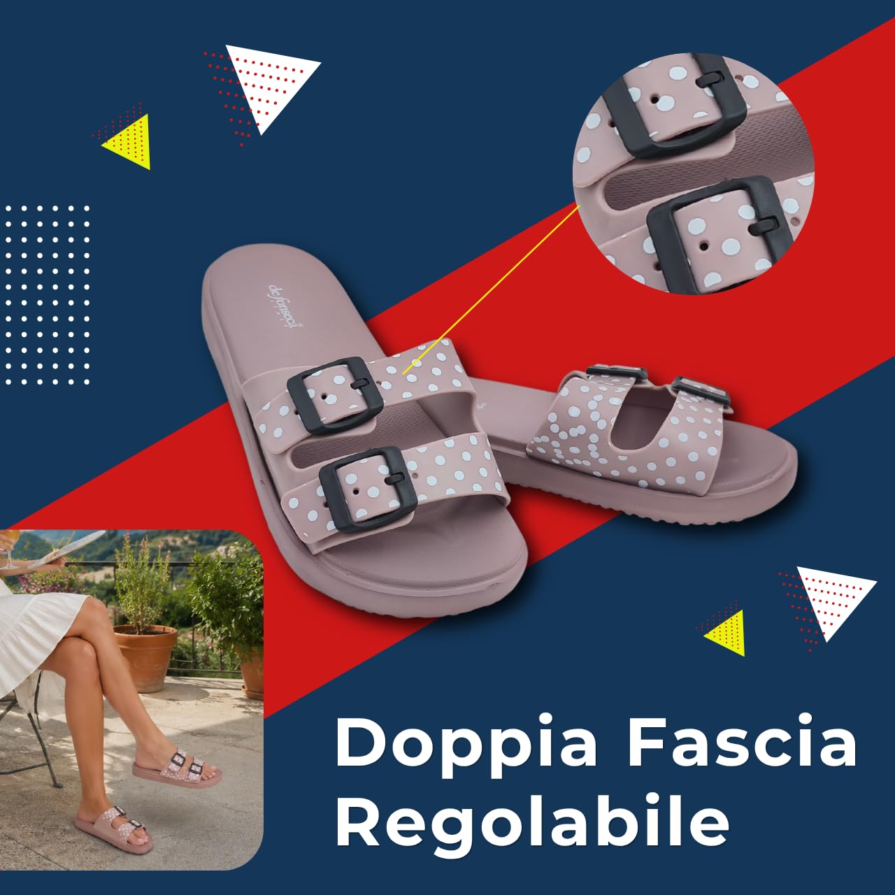 de fonseca Le Levantine Ciabatte Donna in Gomma EVA Sandali Estivi Chic Ciabatta Estiva Mare Casa Piscina