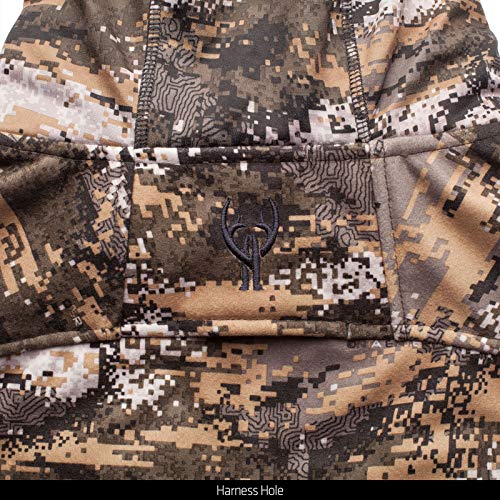 Huntworth Men's Heavy Weight Windproof Soft Shell ½ Zip Jacket, Scent Control, Disruption Camo