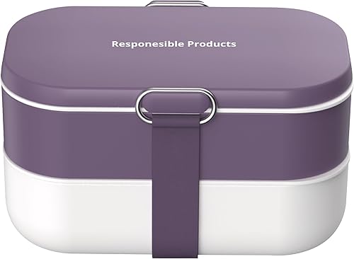 Miniatura 2 de Responsible Products Lonchera Bento resistente a fugas con vajilla para adultos, adolescentes, lonchera aislada para mujeres, hombres, niñas, niños,