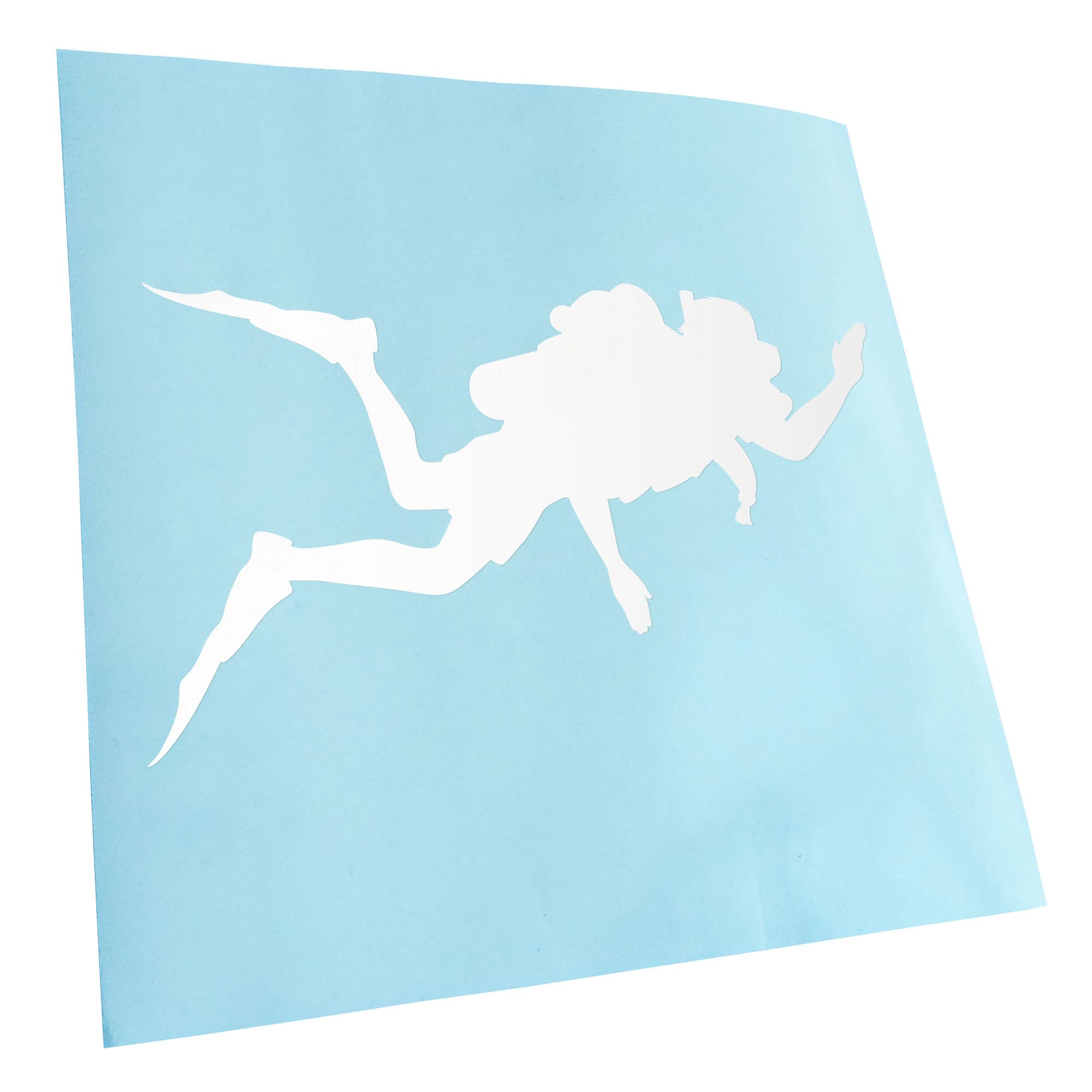 Kiwistar - Car Sticker - White - 40 x 24 cm Diver Silhouette - Rear Window Car Sticker Weatherproof for Car Truck Moped Truck - Sticker Exterior Self-Adhesive Tuning Accessories for Window Vehicle