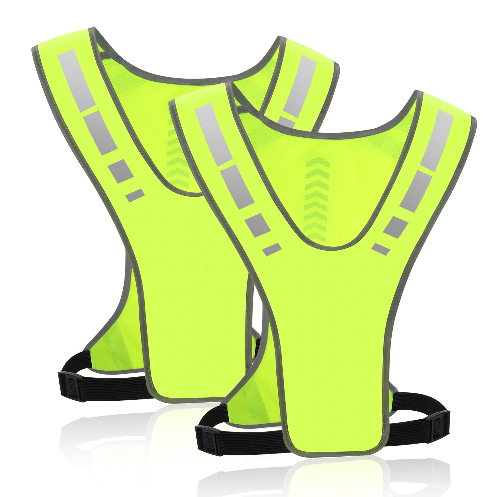 Fintronic 2 Pack Hi Vis Reflective Running Gears, Safety Vest High Visibility, Breathable Reflectors Clothing