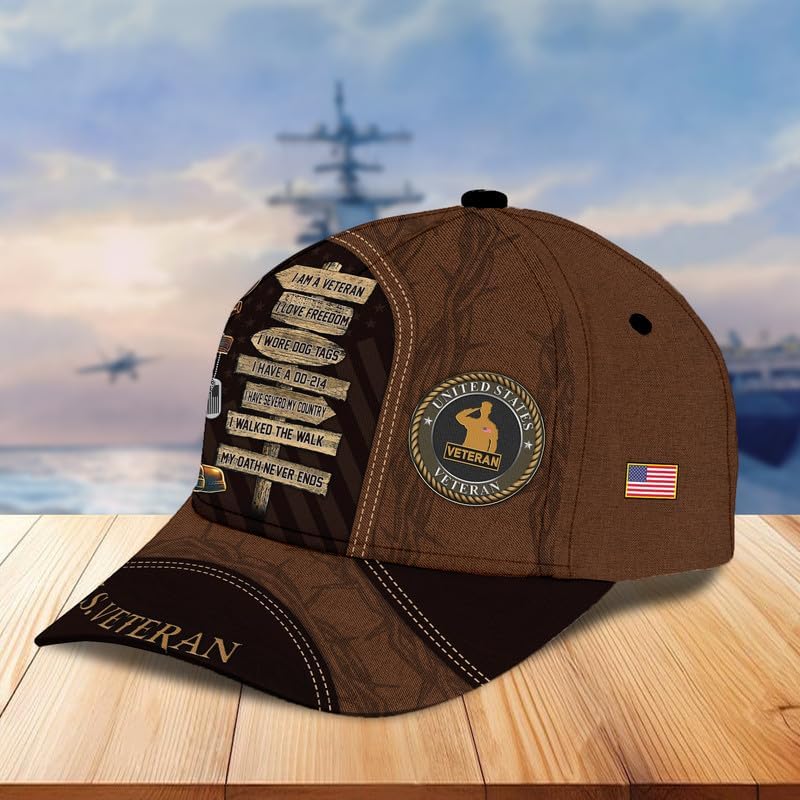 Veteran Baseball Caps – Military Veteran Hats, Patriotic Baseball Hat, Bald Eagle Hat, Adjustable Tactical Cap - Image 2
