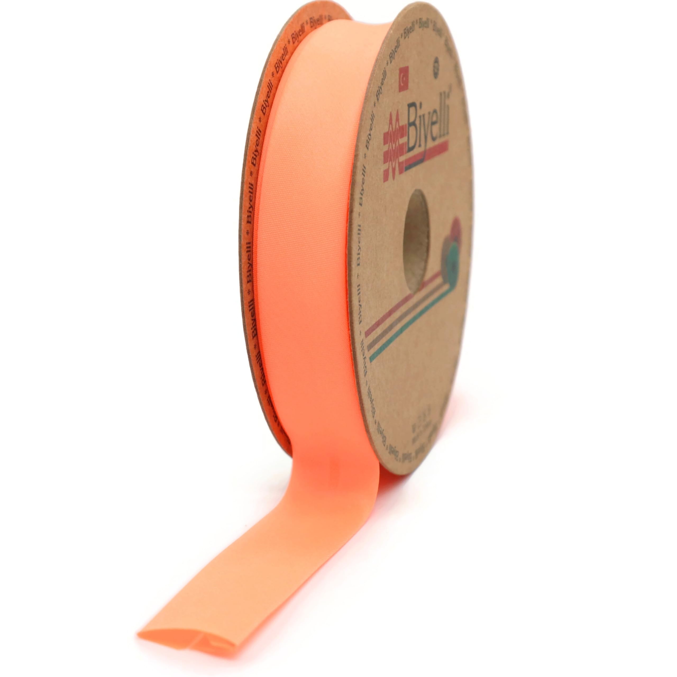 Cinta de encuadernación al bies de neón plegable, más de 99 colores, 3/4 pulgadas de ancho, 27 yardas, cinta plegable de neón, cinta de encuadernación al bies para coser ropa, bricolaje, naranja, D100