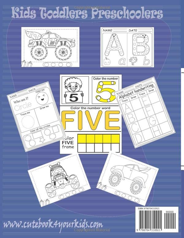 Miniatura 2 de My BIG activity book with MONSTER TRUCK - Coloring,Dot markers,Tracing,Learning - fun with letters,numbers,shapes Best coloring books with cute