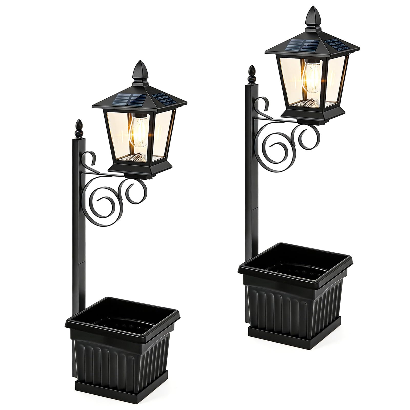 Solarna lampa ogrodowa zintegrowana doniczka automatyczny przetwornik oświetlenie rozwiązanie do patio ścieżka dekoracyjna lampa pojemnik na kwiaty światło