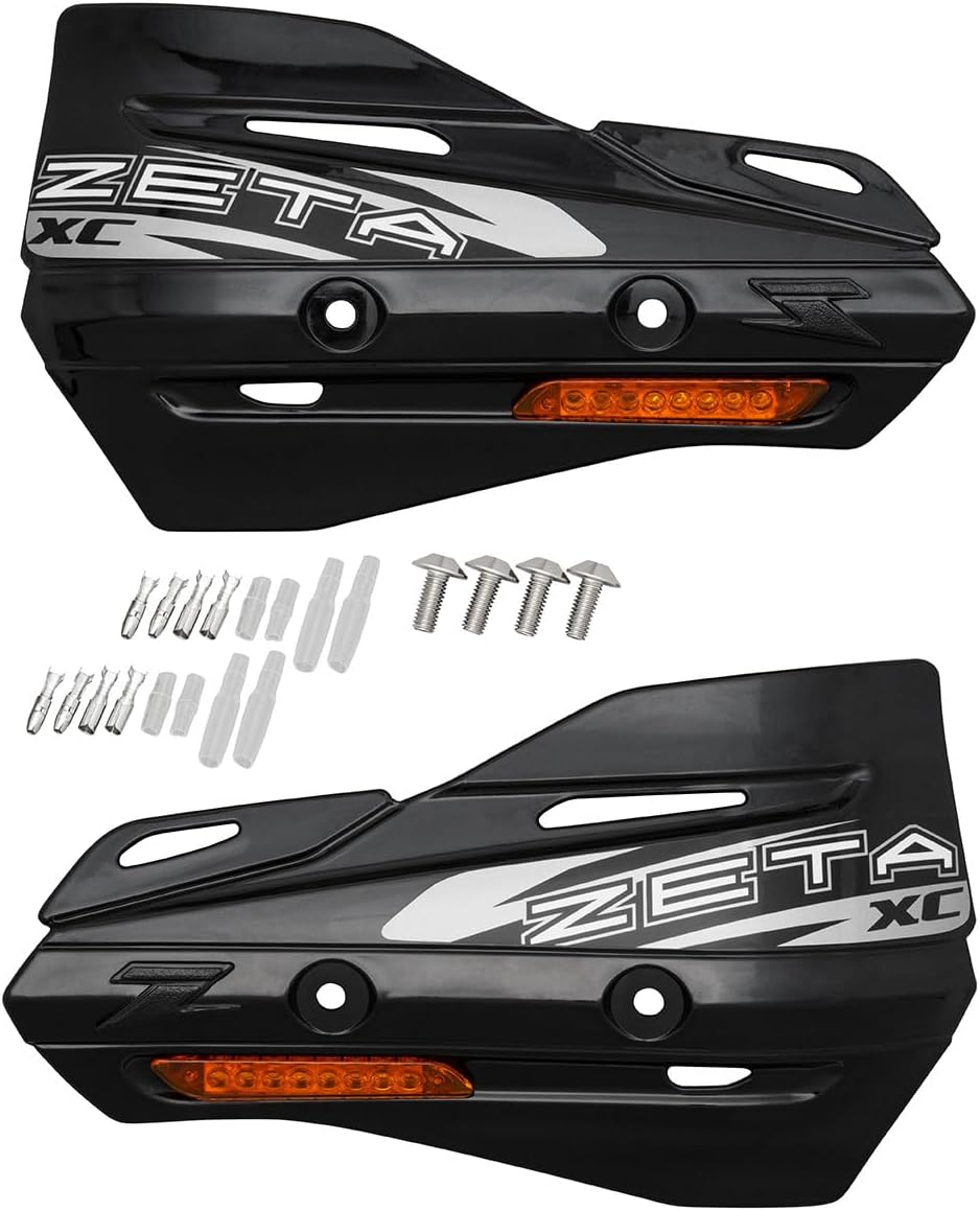 Zeta XC Flasher BLACK Hand Shields (Pair) for Armor Handguards