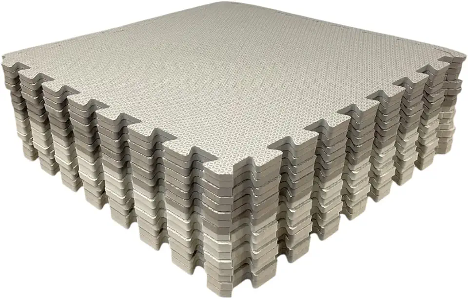 Loja da Maria Kit 12 Tapetes Tatame EVA 50x50x1cm 10mm Tons de Cinza