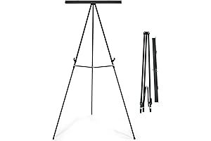 Falling in Art Aluminum Flip Chart Display Easel Stand with Adjustable Floor...