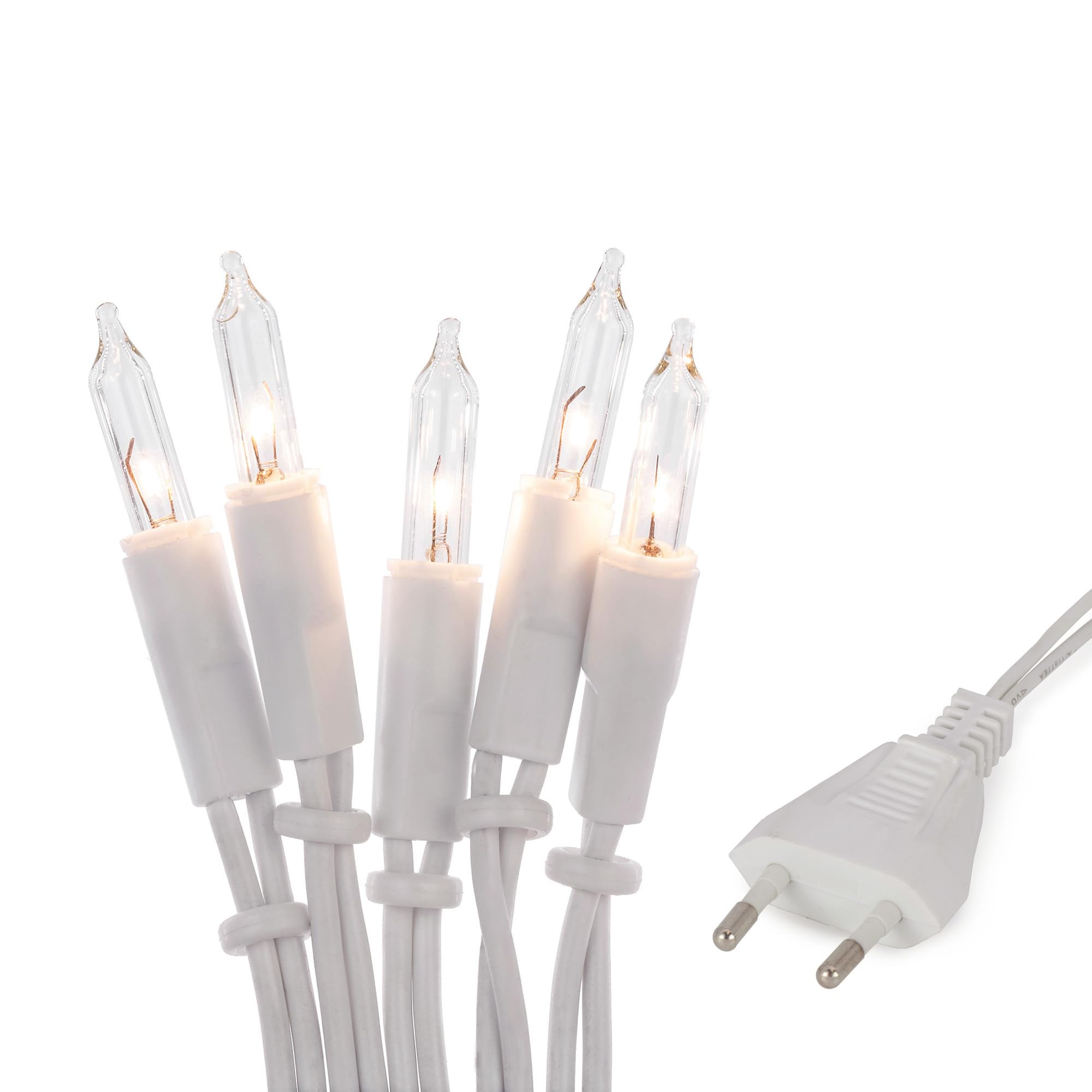 Hellum luces de hadas eléctricas, mini luces de hadas 35 bombillas claras luz cálida, iluminado 5.10m, cable blanco 35 luz con enchufe para Navidad <59 lumen 833584