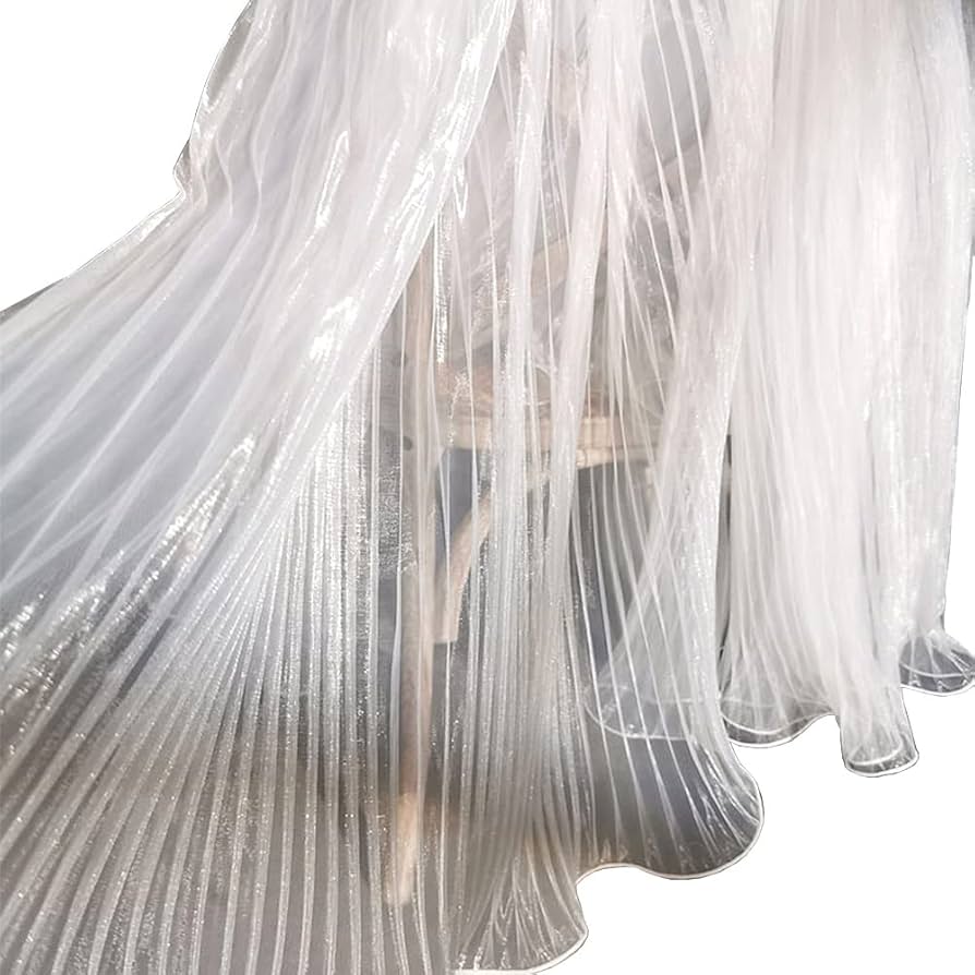 Amazon.com: Tong Gu Gradient Organza Mesh Pleated Fabric