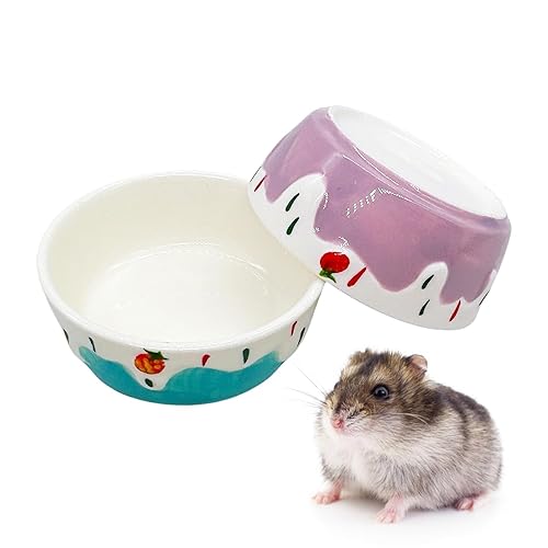 2 Pack Hamster Food Bowl Small Animals Ceramic Food Water