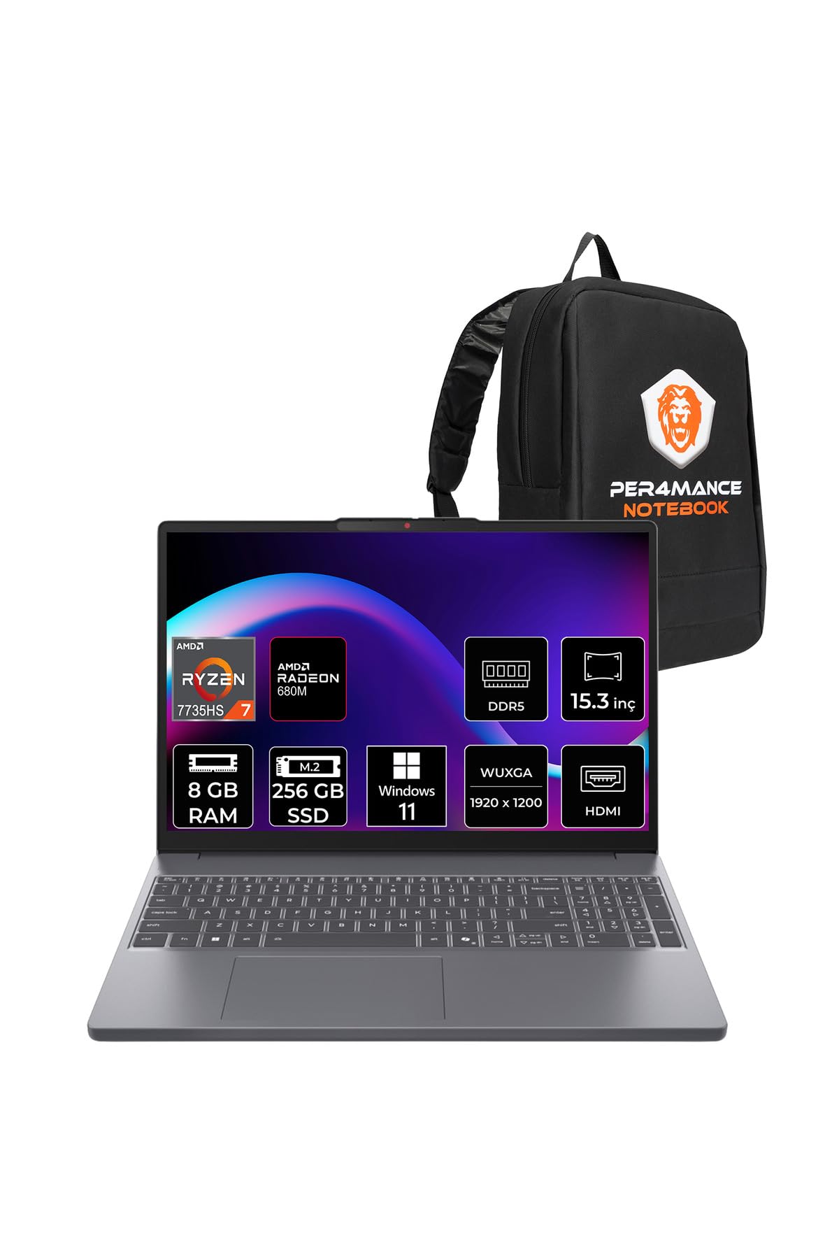 LENOVO IdeaPad Slim 3 AMD Ryzen 7 7735HS 8GB 256GB SSD 15.3