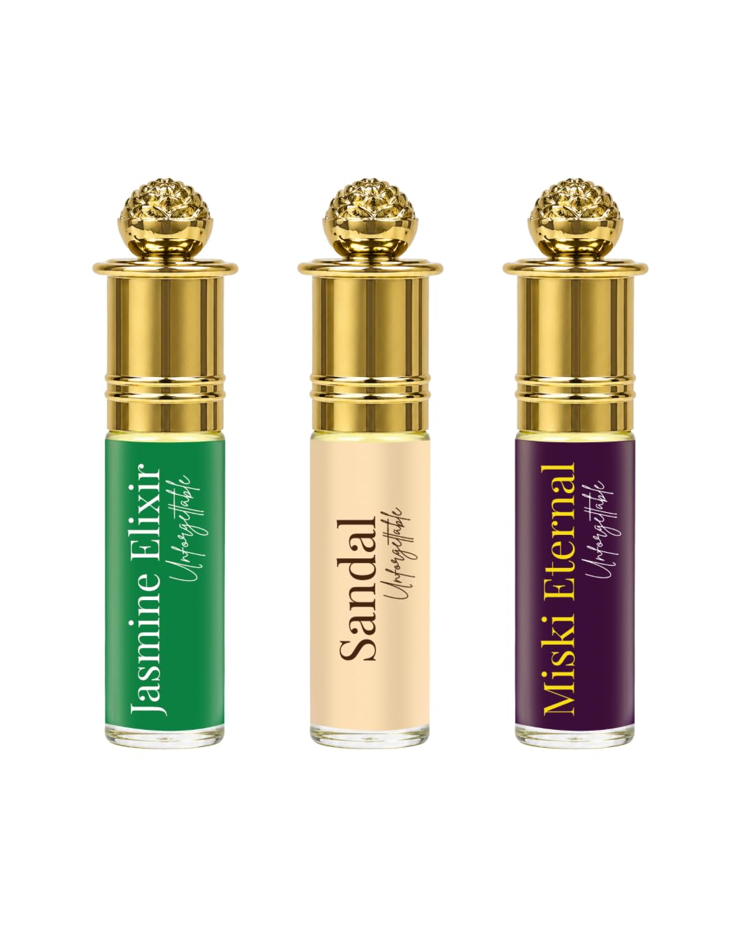 Miskifragrance Jasmine Elixir, Sandal, Miski Eternal Attar Combo Pack | Long Lasting Non-Alcoholic Roll-On Attar For Men & Women | Pack of 3-6ML Each-image-35