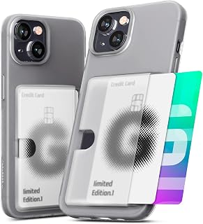 GOOSPERY Rail 2 Card Case Compatible with iPhone 14 Case with [Two Card Slots][Light + Soft Protection] User Friendly Credit Card Holder â€“ Matte Frosted Clear