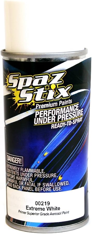 Spaz Stix 00219 Extreme White/Primer Superior Grade Aerosol Paint, 3.5 oz