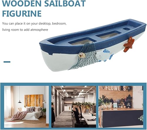 Miniatura 6 de Decoración de barco mediterráneo Modelo de barco pirata Decoración de madera Decoración de oficina Modelo de barco de vela de madera Decoración de