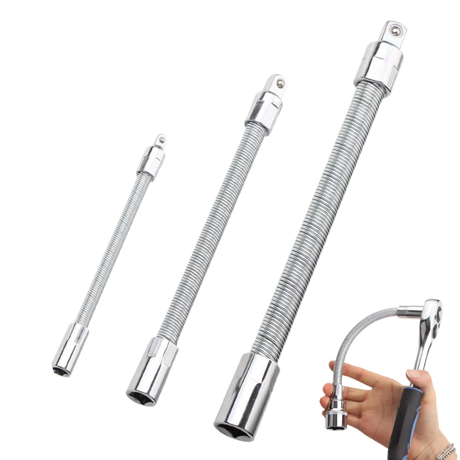 Rallonge de douille flexible orientable à longue portée avec 3 outils pliables