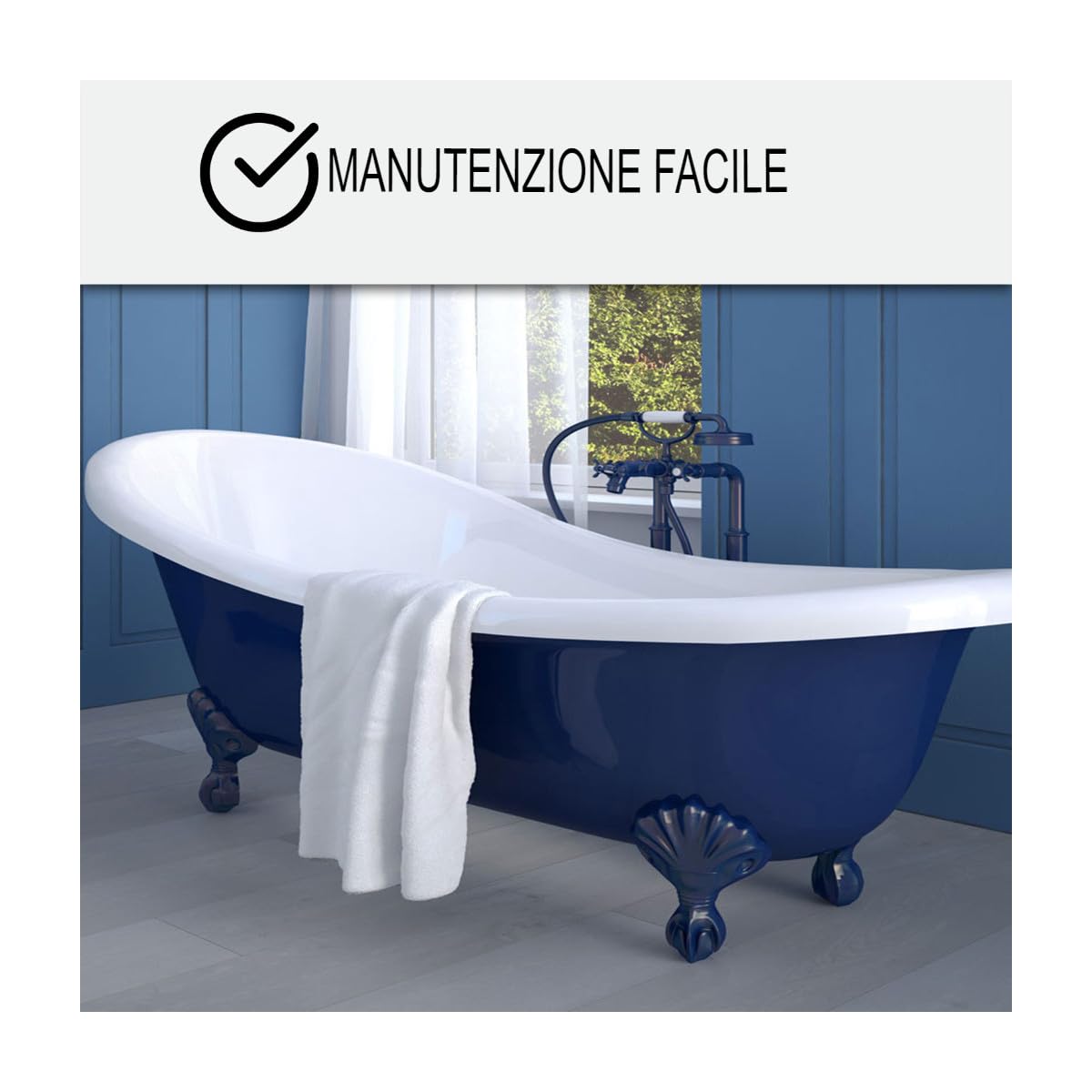 ARCANE INDUSTRIES Resina per la ristrutturazione della vasca e del lavandino piatto doccia smalto bagno - ARCAPOXY - 262-1 kg (fino a 3 m² in 2 strati) Blu Acqua - RAL 5021