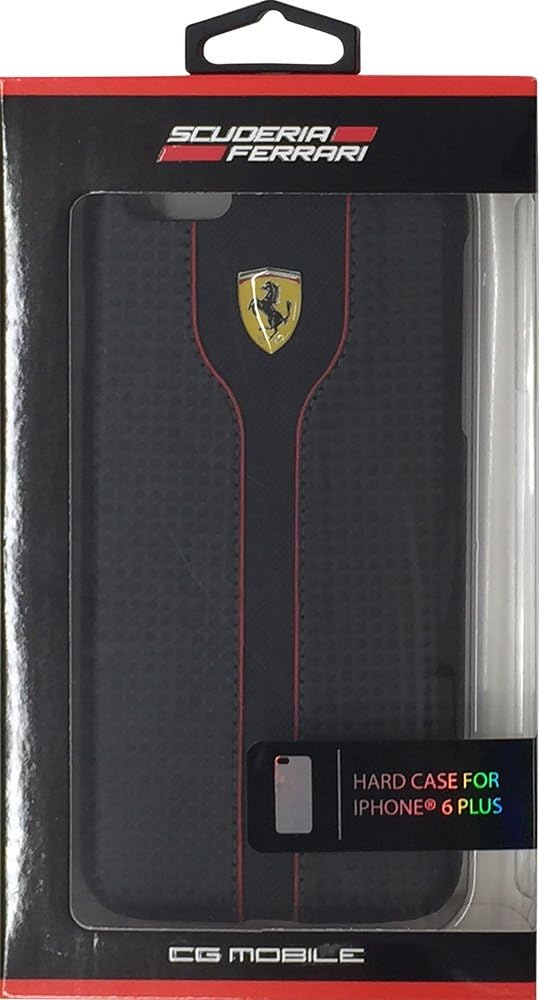 CG Mobile FERRARI Racing Cell Phone Case for iPhone 6+/6S+ - Retail Packaging - Black