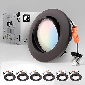 ASD Retrofit 4 Inch Gimbal LED Recessed Light - Oil Rubbed Bronze 10W ...