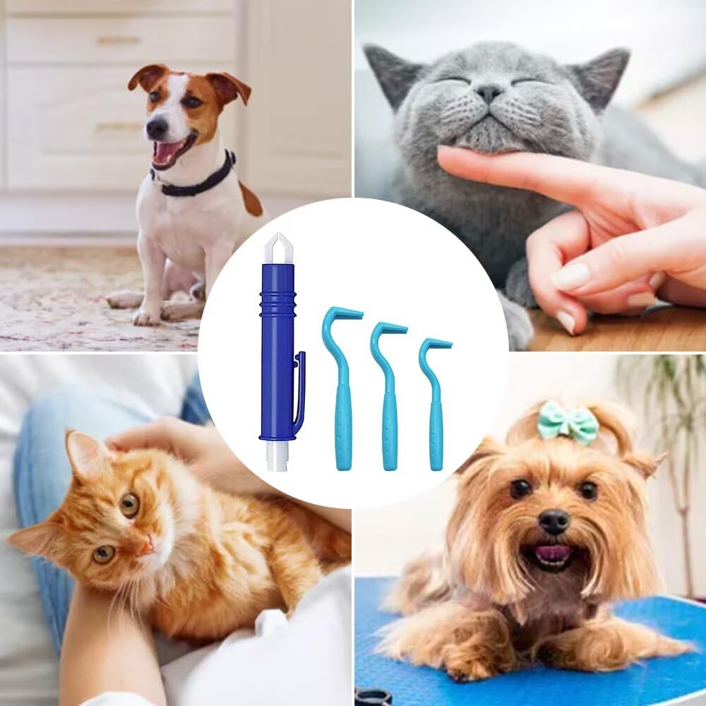 Juego de 4 herramientas para quitar garrapatas, kit profesional para quitar garrapatas con 1 pinza para quitar garrapatas y 3 ganchos, removedor de garrapatas sin dolor para perros, gatos,