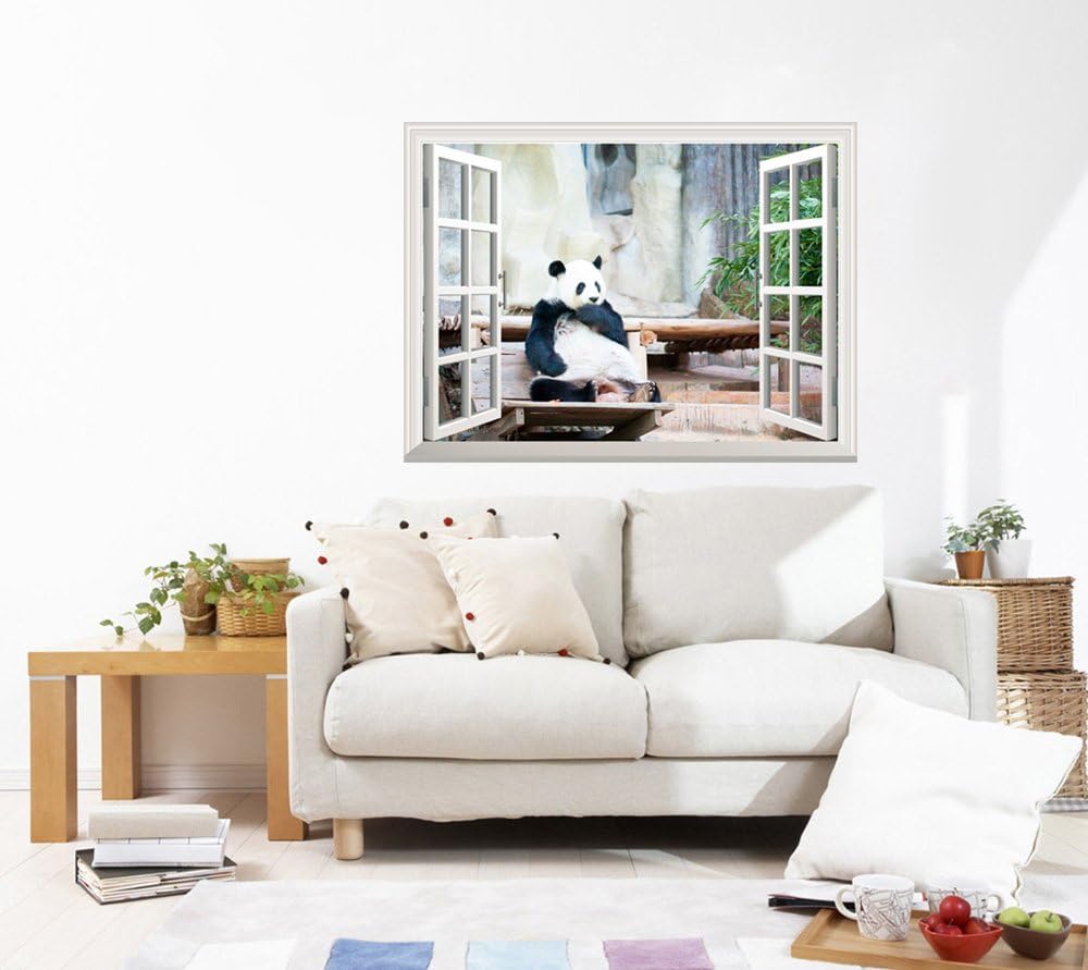 wall26 A Peaking View Through The Forest of The Morning Sunrise - Wall Mural, Removable Sticker, Home Decor - (36"x48", Lake and Mountains): Home Improvement