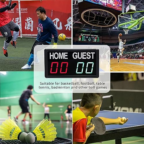 Marcador electrónico de mesa, marcador digital de 4 dígitos con control remoto, 5 niveles de ajuste de brillo, registra puntuaciones de 0 a 99, apto para shuffleboard, billar, voleibol y baloncesto miniatura 2