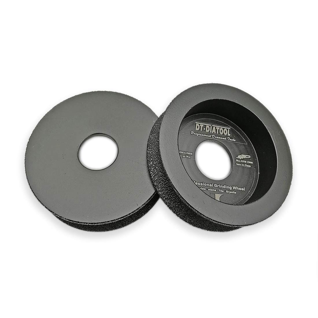 Muela de diamante soldada al vacío 75 mm (3") con eje borde semicircular, grano 60 7/8", varios tamaños(2,15mm)