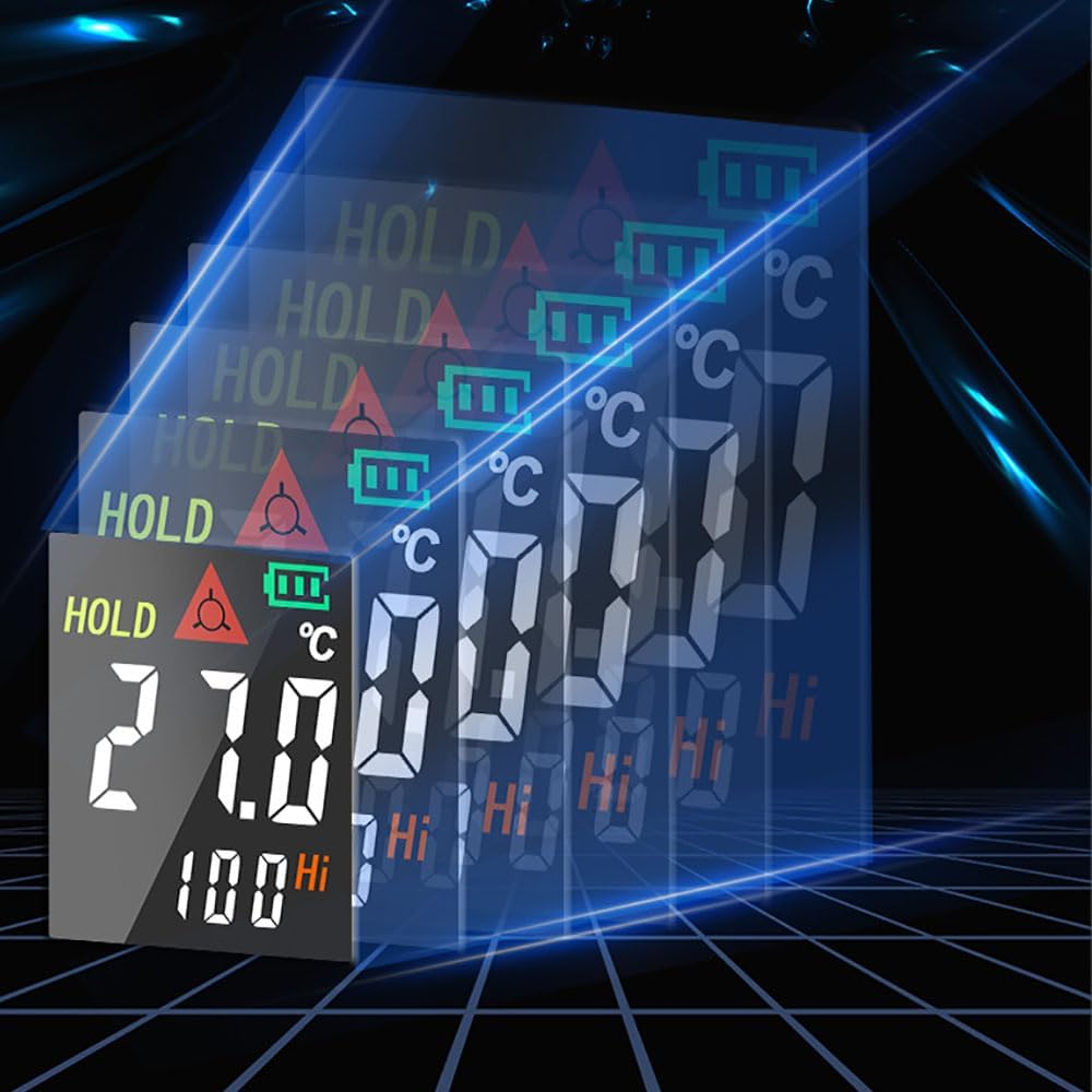 -50 ~ 590 ℃ Gun À Température Numérique, Thermomètre Infrarouge Pistolet Laser IR TEMT GAUGE, Support De Positionnement De 13 Points, Émissivité Réglable, Pour La Climatisation, Cuisine De Cuisine
