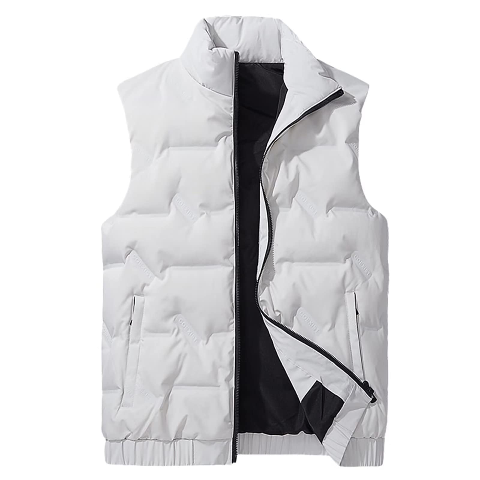 HYEON】duck gilet / white Men's Lightweight Puffer Gilet Zip