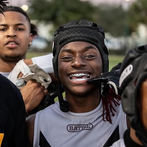 Miniatura 2 de Battle Protector bucal de fútbol deportivo ultradelgado Grillz, máxima protección y transpirabilidad, diseño de boquilla de perfil bajo que