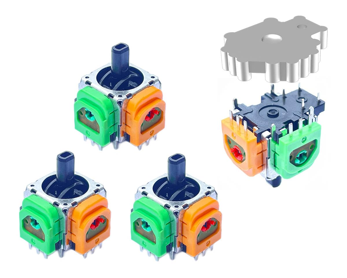 ElecGear 4x TMR Joystick y Placas Desoldadoras de Repuesto para Xbox Series S/X y Otros Mandos, Herramientas de Reparación de Joystick Hall TMR y Mechas de Soldadura – (TMR-X1914)