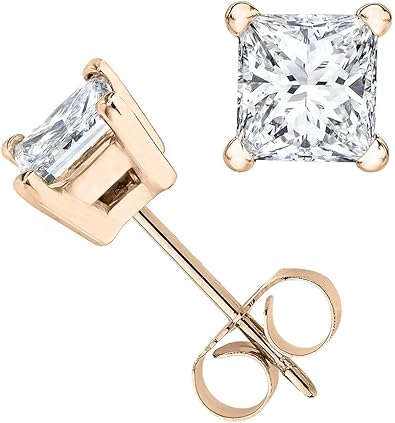 Amazon.com: PARIKHS Princess cut Diamond stud Plus Quality