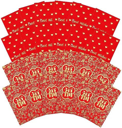 36PCS Chinese New Year Red Envelopes, The Dragon Year Hong