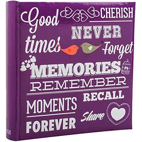 Purple Memo Slip Photo Album for 200 Photos Cover