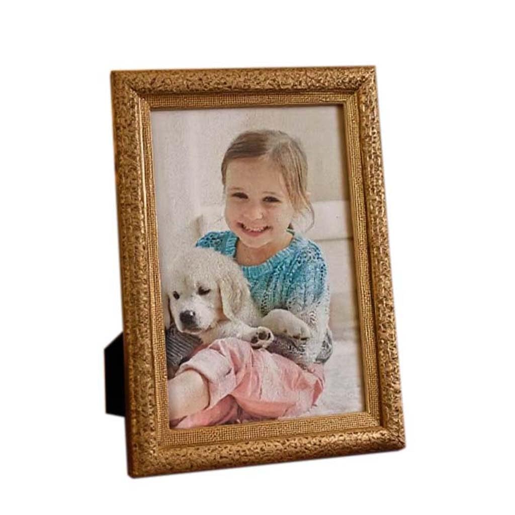 ZXWSTORE Light Gold Metal Photo Frame, Table Decoration Photo Frame