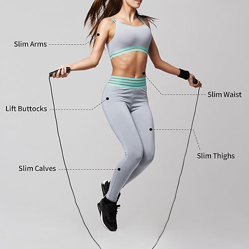 Miniatura 5 de Jump Rope, Jump Ropes for Fitness, Jump Rope for Men Women, Skipping Rope with Ball Bearings, Adjustable Jump Ropes,Tangle-Free Rapid Speed Jumping