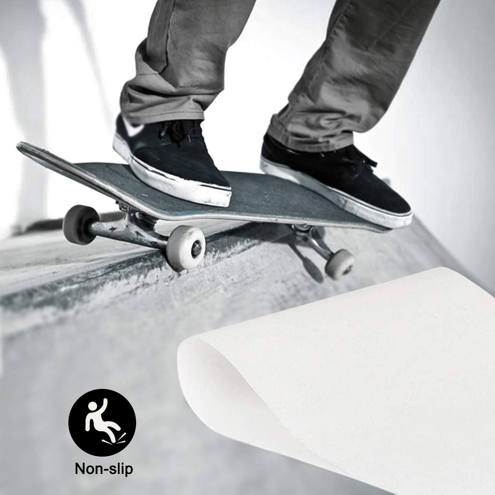 Amacoam Cinta de Agarre para Skateboard 84x23 cm Transparente Accesorio